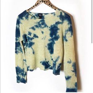 Eileen Fisher linen tie dye crop top sz S